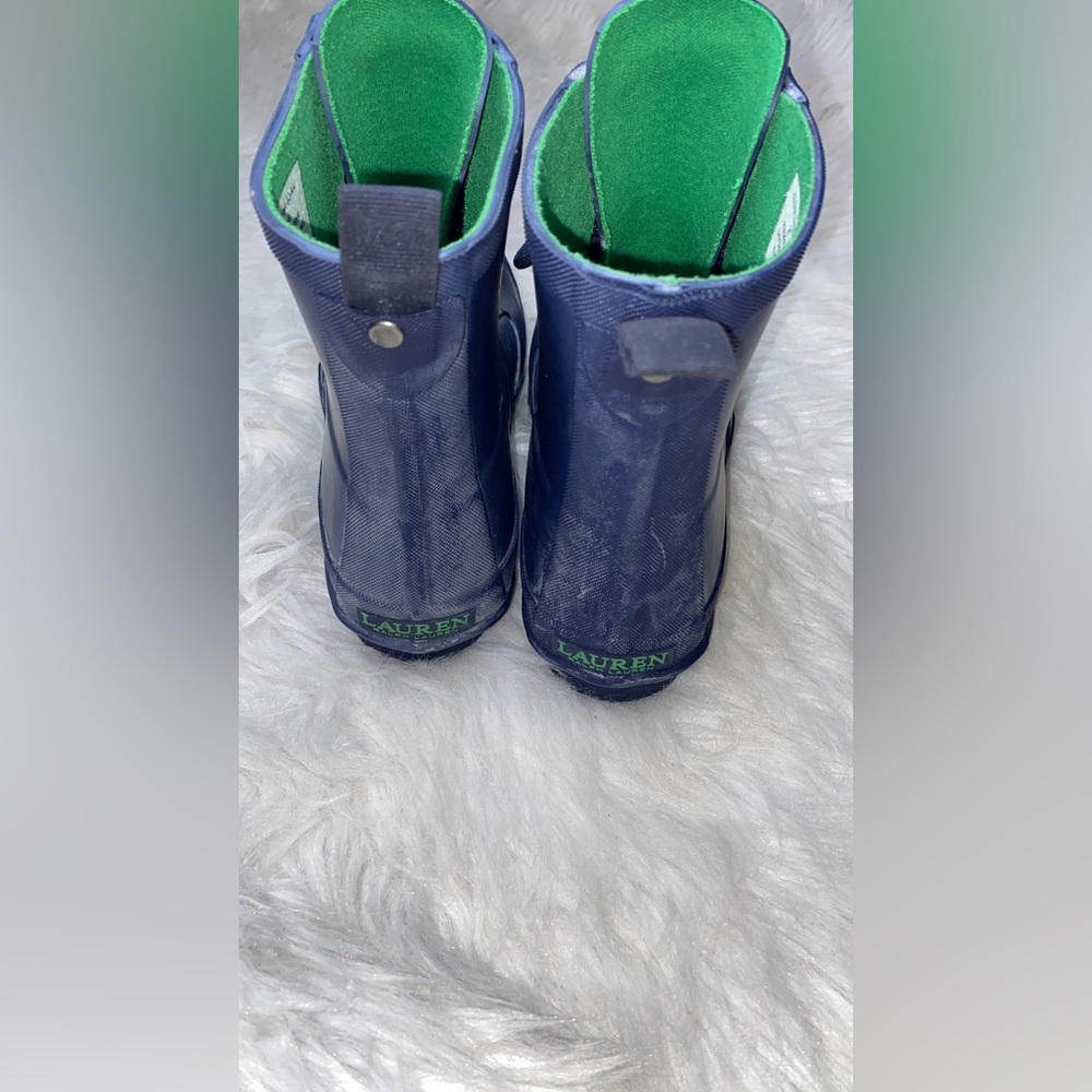 Womens Lauren Ralph Lauren Mikenna Short Lace Up Rain Boots - Blue Matte - Picture 5 of 9